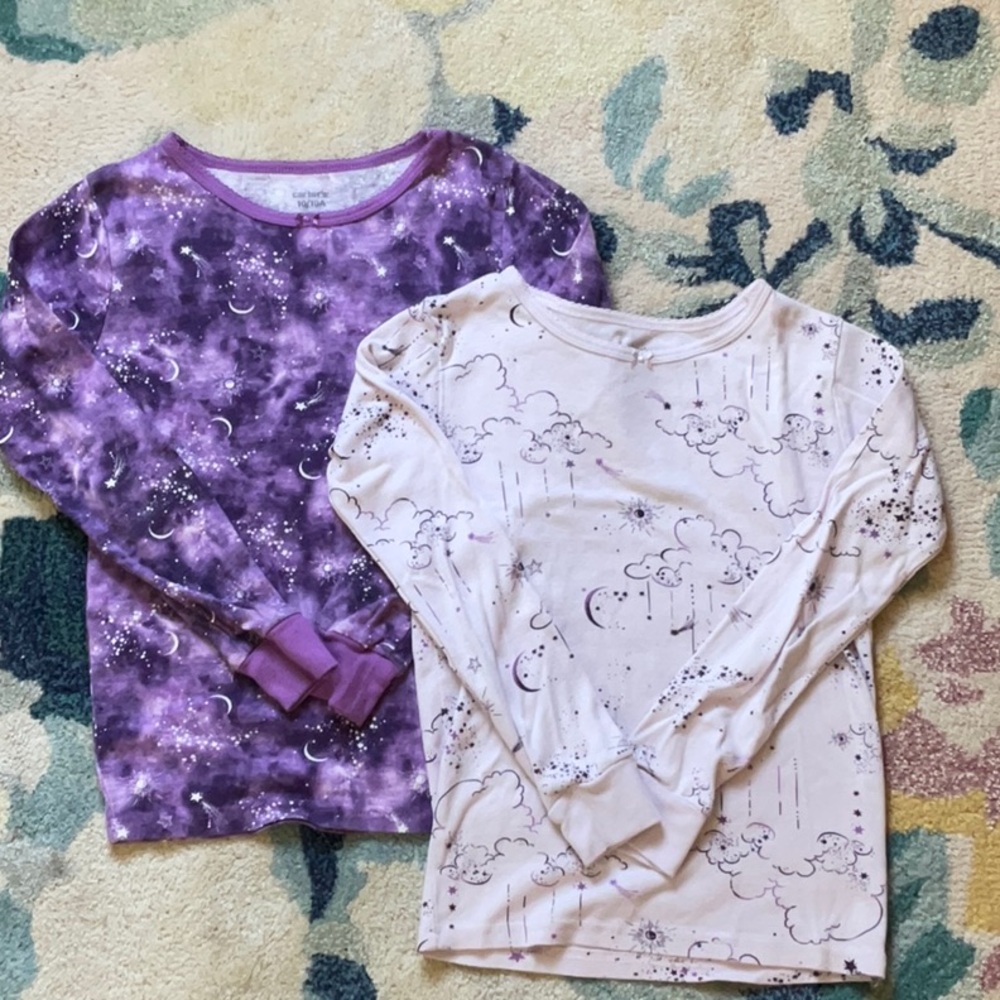 Carter's Purple and White Long Sleeve Tops